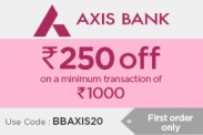 Axis Card Offer: Flat Rs.250 OFF at BigBasket