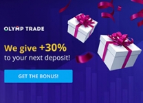 OlympTrade Welcome Offer: Get 30% Extra on Next Deposit